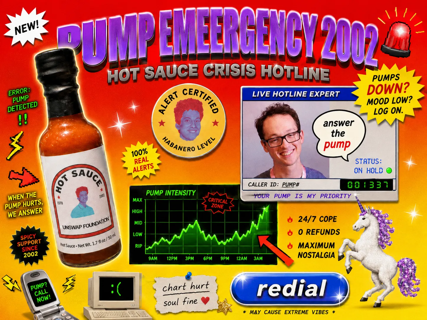 pump emergency 2002 — hot sauce crisis hotline